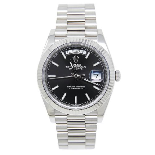 Rolex Day-Date 228239 Black 18k White Gold