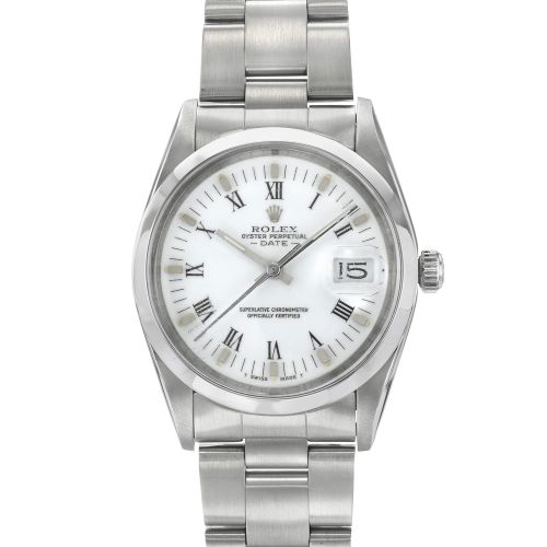 Rolex Date 15000 White Roman